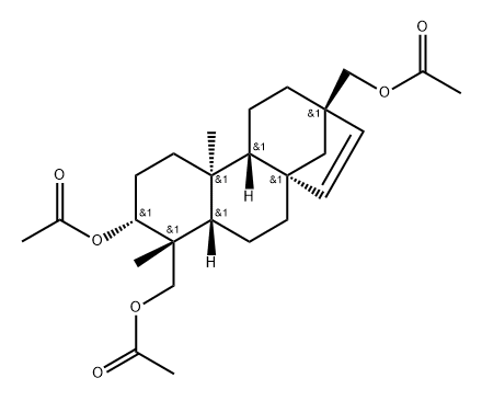 17-Nor-8β,13β-kaur-15-ene-3α,18-diol, 13-(hydroxymethyl)-, triacetate (7CI) 结构式