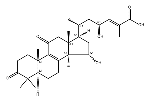 (24E)-15α,23-Dihydroxy-3,11-dioxo-5α-lanosta-8,24-dien-26-oic acid Structure
