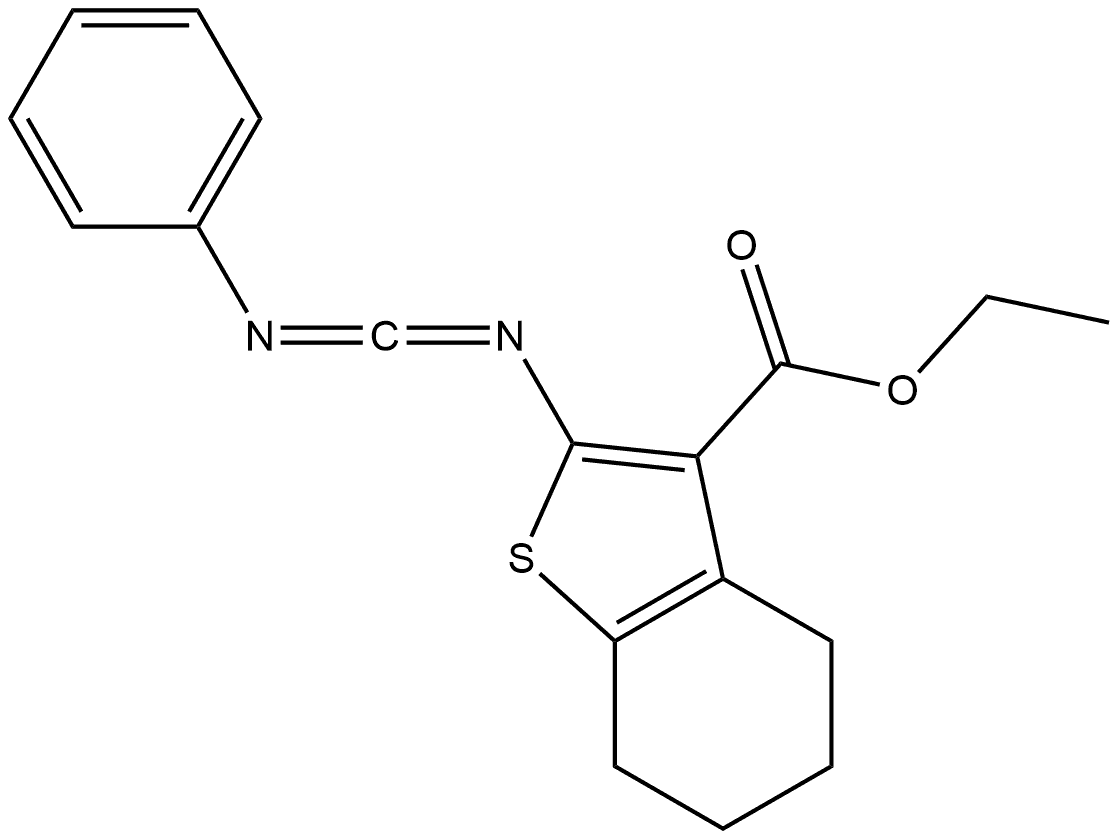 Benzo[b]thiophene-3-carboxylic acid, 4,5,6,7-tetrahydro-2-[(phenylcarbonimidoyl)amino]-, ethyl ester