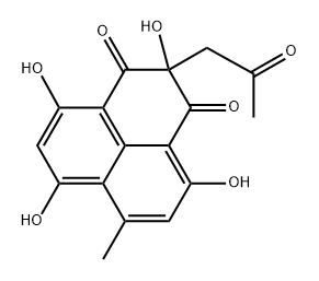 1H-Phenalene-1,3(2H)-dione, 2,4,6,9-tetrahydroxy-7-methyl-2-(2-oxopropyl)-, (+)- Structure