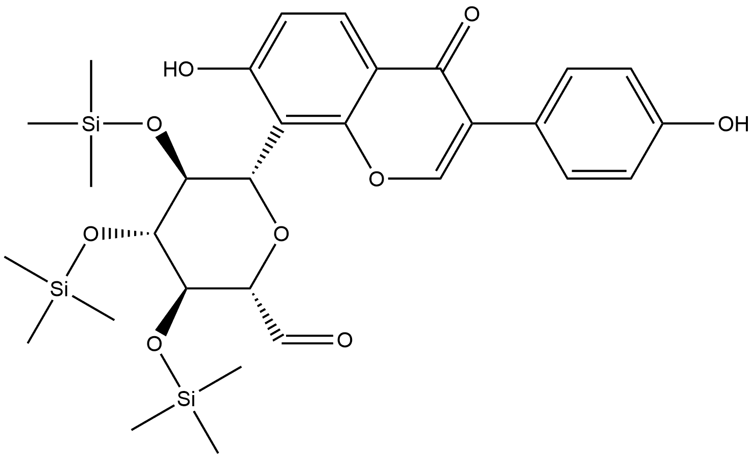 L-Gulose, 2,6-anhydro-6-C-[7-hydroxy-3-(4-hydroxyphenyl)-4-oxo-4H-1-benzopyran-8-yl]-3,4,5-tris-O-(trimethylsilyl)-, (6S)-