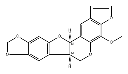 [6aR,12aR,(-)]-6aα,12aα-Dihydro-4-methoxy-6H-[1,3]dioxolo[5,6]benzofuro[3,2-c]furo[3,2-g][1]benzopyran Structure