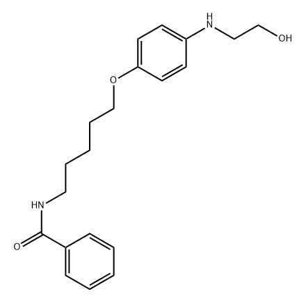 化合物 Benzamide, N-(5-(p-((2-hydroxyethyl)amino)phenoxy)pentyl)-, 103387-97-9, 结构式