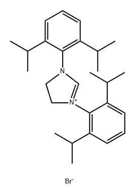 1,3-Bis[2,6-bis(1-methylethyl)phenyl]-4,5-dihydro-1H-imidazolium bromide 结构式