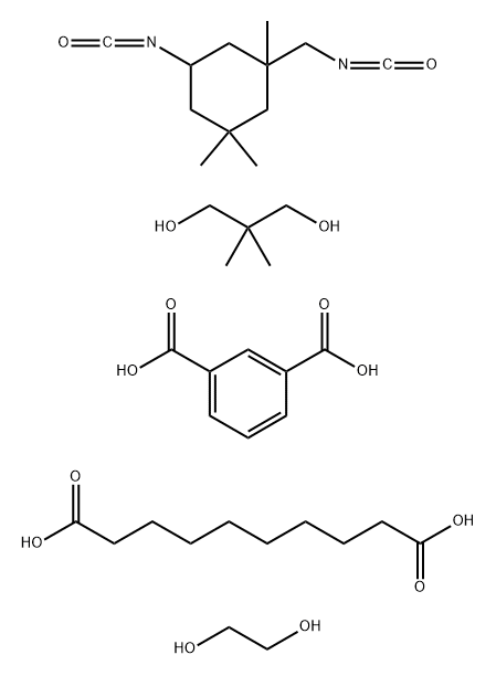 1,3-Benzenedicarboxylic acid polymer with decanedioic acid, 2,2-dimethyl-1,3-propanediol, 1,2-ethanediol and 5-isocyanato-1-(isocyanatomethyl)-1,3,3-trimethylcyclohexane 结构式