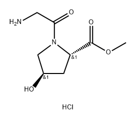 (2S,4R)-Methyl 1-(2-aminoacetyl)-4-hydroxypyrrolidine-2-carboxylate hydrochloride 结构式