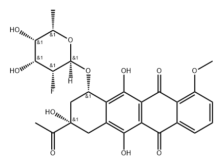 7-O-(2,6-dideoxy-2-fluorotalopyranosyl)daunomycinone Struktur