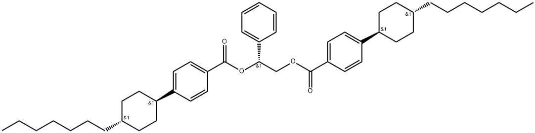 ビス[4-(4-ペンチルシクロヘキシル)安息香酸](R)-1-フェニルエチレン 化学構造式