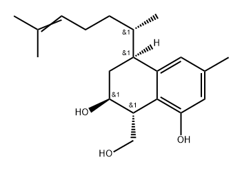 1,7-Naphthalenediol, 5-(1,5-dimethyl-4-hexenyl)-5,6,7,8-tetrahydro-8-(hydroxymethyl)-3-methyl-, [5S-[5α(R*),7α,8β]]- (9CI) Structure