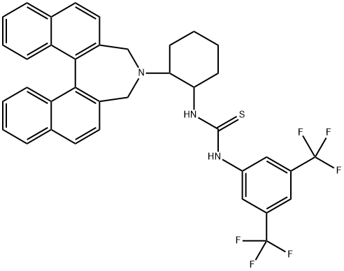 N-[3,5-bis(trifluoroMethyl)phenyl-N'-[(1S,2S)-2-(11bR)3,5-dihydro-4H-dinaphth[2,1-c:1',2'-e]azepin-4-yl]cyclohexyl]-thiourea Struktur