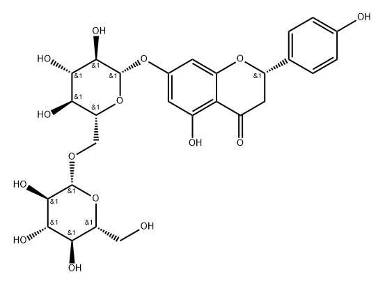 柚皮素7-O-龙胆二糖苷 结构式