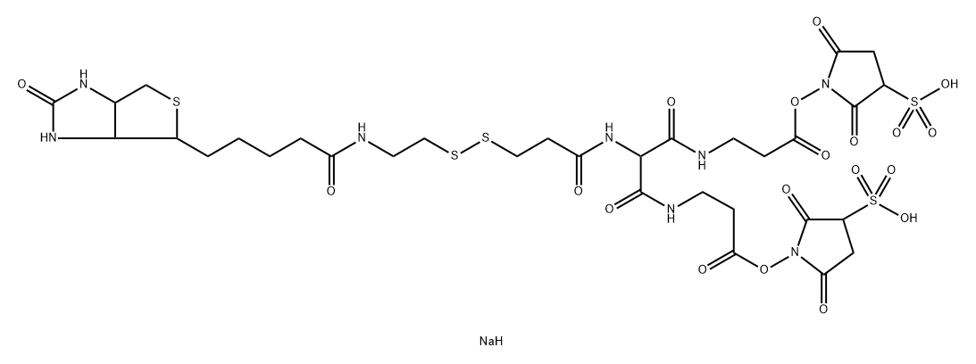 6-[2-Biotinylamidoethyl]-dithiopropionamido]-4,8-diaza-5,7-diketoundecanoic Acid, Bis-N-sulfosuccinimidyl Ester Disodium Salt|6-[2-生物素基酰胺基乙基]-二硫基丙酰胺基]-4,8-二氮杂-5,7-二氧代十一烷酸 二-N-磺基琥珀酰亚胺基酯二钠盐