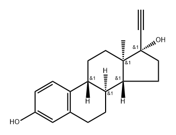 ent-17α-Ethynylestra-1,3,5(10)-trien-3,17-diol Struktur