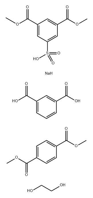 (テレフタル酸/イソフタル酸/イソフタル酸スルホン酸NA/グリコール)コポリマー 化学構造式