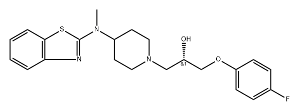 (S)-4-[(Benzothiazol-2-yl)methylamino]-α-[(4-fluorophenoxy)methyl]-1-piperidineethanol Structure