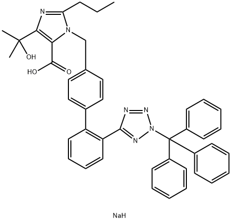 1H-Imidazole-5-carboxylic acid, 4-(1-hydroxy-1-methylethyl)-2-propyl-1-[[2'-[2-(triphenylmethyl)-2H-tetrazol-5-yl][1,1'-biphenyl]-4-yl]methyl]-, sodium salt (1:1)