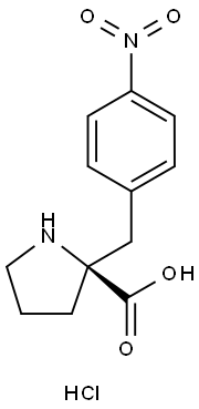 (S)-2-(4-硝基苄基)吡咯烷-2-羧酸盐酸盐, 1049727-42-5, 结构式