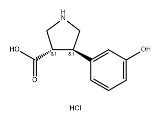 3-Pyrrolidinecarboxylic acid, 4-(3-hydroxyphenyl)-, hydrochloride (1:1), (3S,4R)- Structure