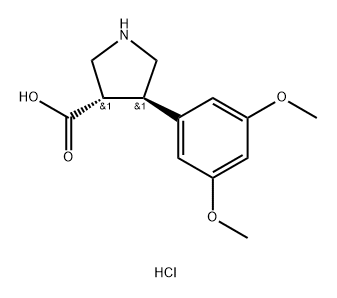 (3S,4R)-4-(3,5-Dimethoxyphenyl)pyrrolidine-3-carboxylic acid hydrochloride Structure