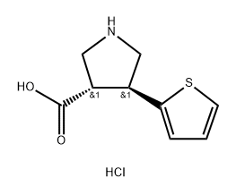 (+/-)-trans-4-(2-thienyl)-pyrrolidine-3-carboxylic acid-HCl Struktur