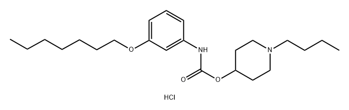 Carbamic acid, (3-(hexyloxy)phenyl)-, 1-butyl-4-piperidinyl ester, monohydrochloride (9CI) Structure