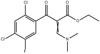 Benzenepropanoic acid, 2,4-dichloro-α-[(dimethylamino)methylene]-5-fluoro-β-oxo-, ethyl ester 化学構造式