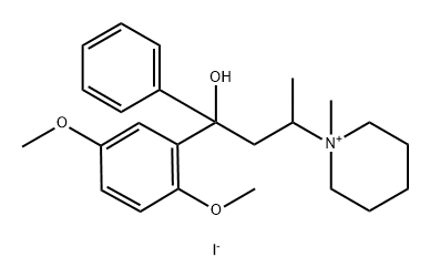 Piperidinium, 1-[3-(2,5-dimethoxyphenyl)-3-hydroxy-1-methyl-3-phenylpropyl]-1-methyl-, iodide (1:1) Structure
