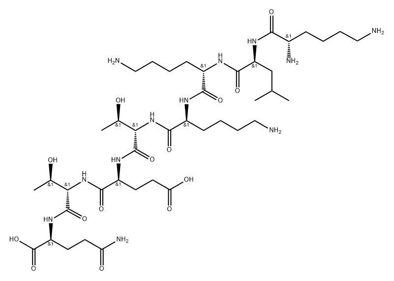 L-Glutamine, L-lysyl-L-leucyl-L-lysyl-L-lysyl-L-threonyl-L-α-glutamyl-L-threonyl- Structure