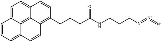 N-(3-アジドプロピル)-4-(1-ピレニル)ブチルアミド 化学構造式
