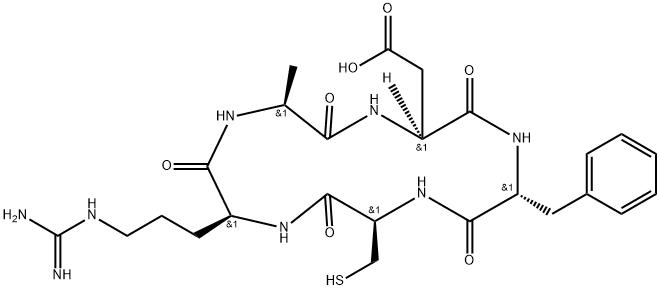 CYCLO (ARG-ALA-ASP-D-PHE-CYS), 1055991-02-0, 结构式