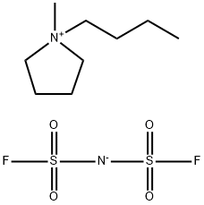 1-ブチル-1-メチルピロリジニウムビス(フルオロスルホニル)イミド 化学構造式