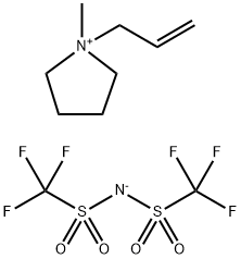 1-アリル-1-メチルピロリジニウムビス(トリフルオロメタンスルホニル)イミド 化学構造式