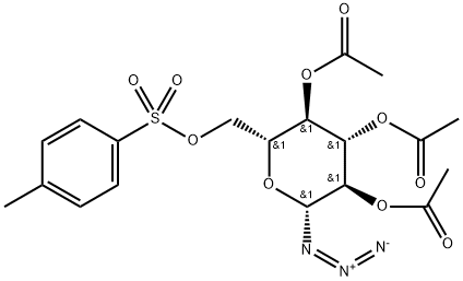 2,3,4-三-O-乙酰基-6-O-甲苯磺酰基-Β-D-吡喃葡萄糖基叠氮化物 结构式