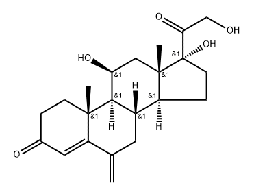 Pregn-4-ene-3,20-dione, 11,17,21-trihydroxy-6-methylene-, (11β)- Structure