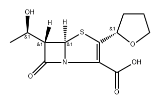 4-Thia-1-azabicyclo[3.2.0]hept-2-ene-2-carboxylic acid, 6-(1-hydroxyethyl)-7-oxo-3-(tetrahydro-2-furanyl)-, [5R-[3(S*),5α,6α(R*)]]- (9CI) Struktur