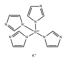 potassium (1:1)Borate(1-), tetrakis(1H-imidazolato-κN1)-Coordination Compound Struktur