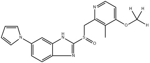 1H-Benzimidazole, 2-[[[4-(methoxy-d3)-3-methyl-2-pyridinyl]methyl]sulfinyl]-6-(1H-pyrrol-1-yl)- Structure
