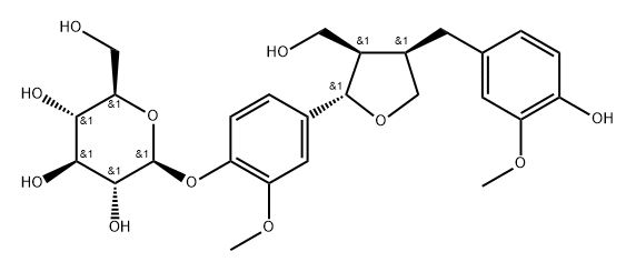 落叶松树脂醇4'-O-葡萄糖苷 结构式