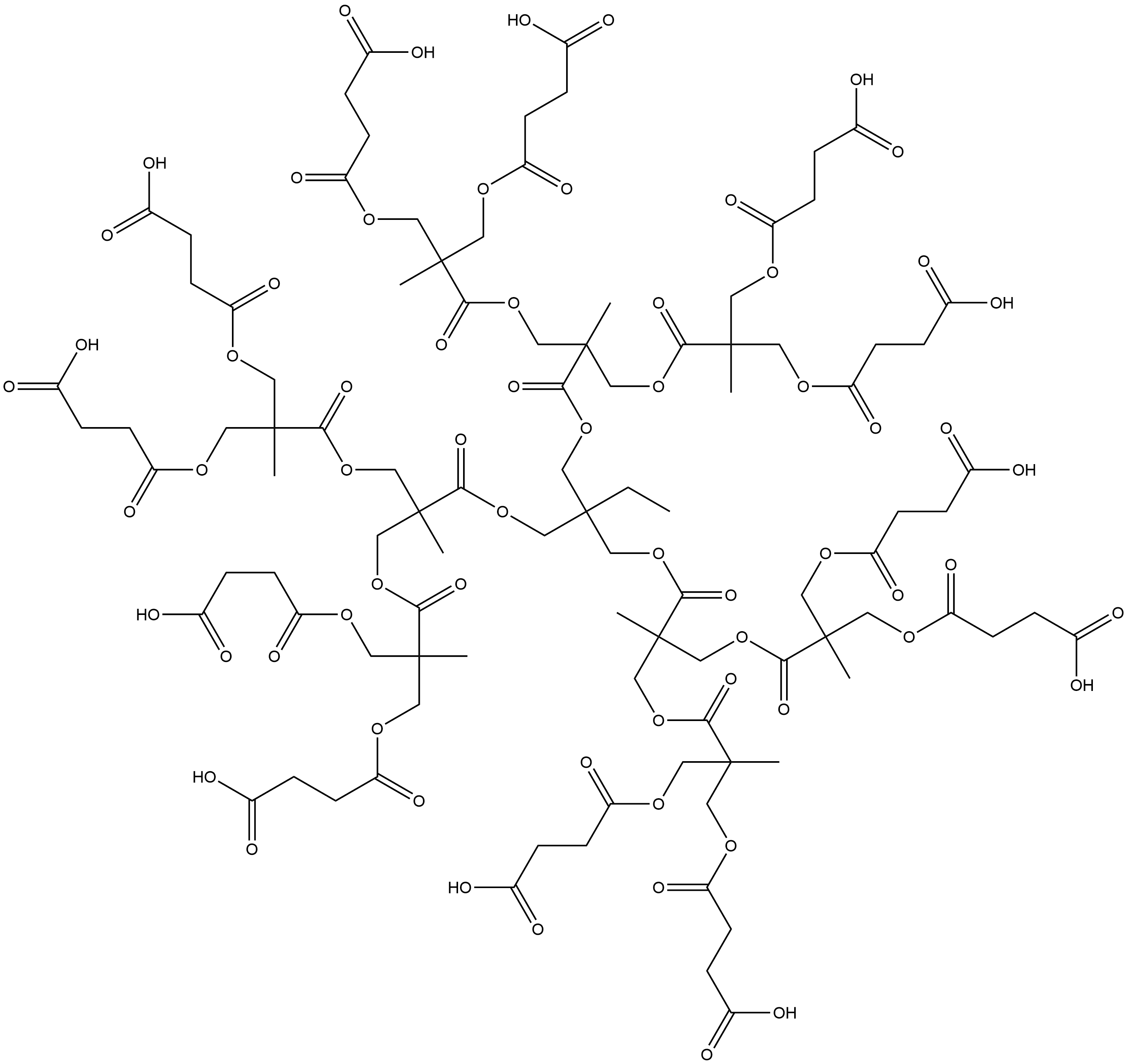bis-MPA-COOH dendrimer trimethylol propane core, generation 2 Struktur