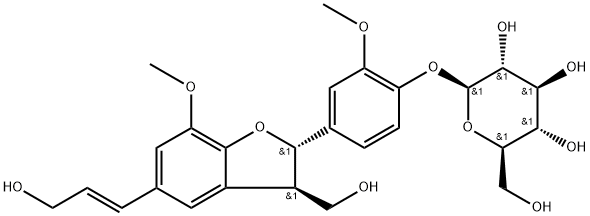 DEHYDRODICONIFERYL ALCOHOL 4-O-Β-D-GLUCOPYRANOSIDE, 107870-88-2, 结构式