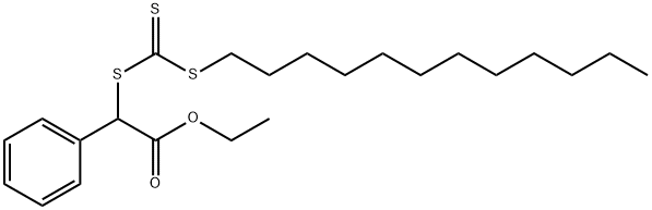 Benzeneacetic acid, α-[[(dodecylthio)thioxomethyl]thio]-, ethyl ester Struktur