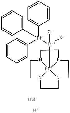 Platinate(1-), dichloro(octahydro-8bH-2a,4a,6a,8a-tetraaza-8bl5-phosphapentaleno[1,6-cd]pentalenato-P8b)(triphenylphosphine)-, hydrogen,monohydrochloride, (SP-4-3)- (9CI) 结构式