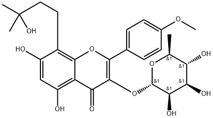 淫羊藿素-3-O-鼠李糖苷 结构式