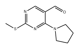 2-(甲硫基)-4-(吡咯烷-1-基)嘧啶-5-碳醛 结构式