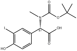 Benzeneacetic acid,a-[[(1,1-diMithylethoxy)carbonyl]MethyleMino]-4-hydroxy-3-iodo-, 化学構造式
