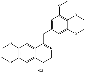 6,7-二甲氧基-1-(3,4,5-三甲氧基苄基)-3,4-二氢异喹啉盐酸盐, 108704-76-3, 结构式