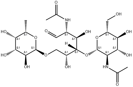 GlcNAcβ(1-4)[Fucα(1-6)]GlcNAc Struktur
