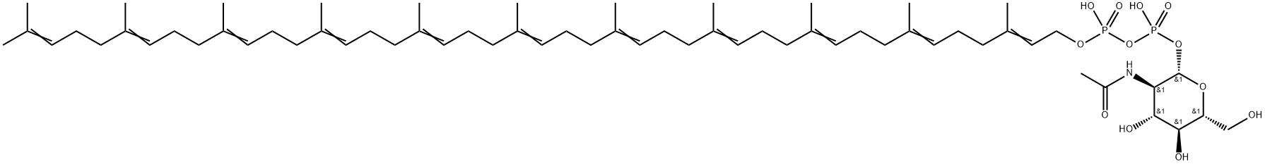 N-acetylglucosamine-pyrophosphorylundecaprenol Struktur