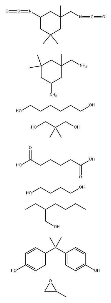 109159-24-2 Hexanedioic acid, polymer with 5-amino-1,3,3-trimethylcyclohexanemethanamine, 1,4-butanediol, 2,2-dimethyl-1,3-propanediol, 1,6-hexanediol, 5-isocyanato-1-(isocyanatomethyl)-1,3,3-trimethylcyclohexane, 4,4-(1-methylethylidene)bisphenol and methyloxirane, 