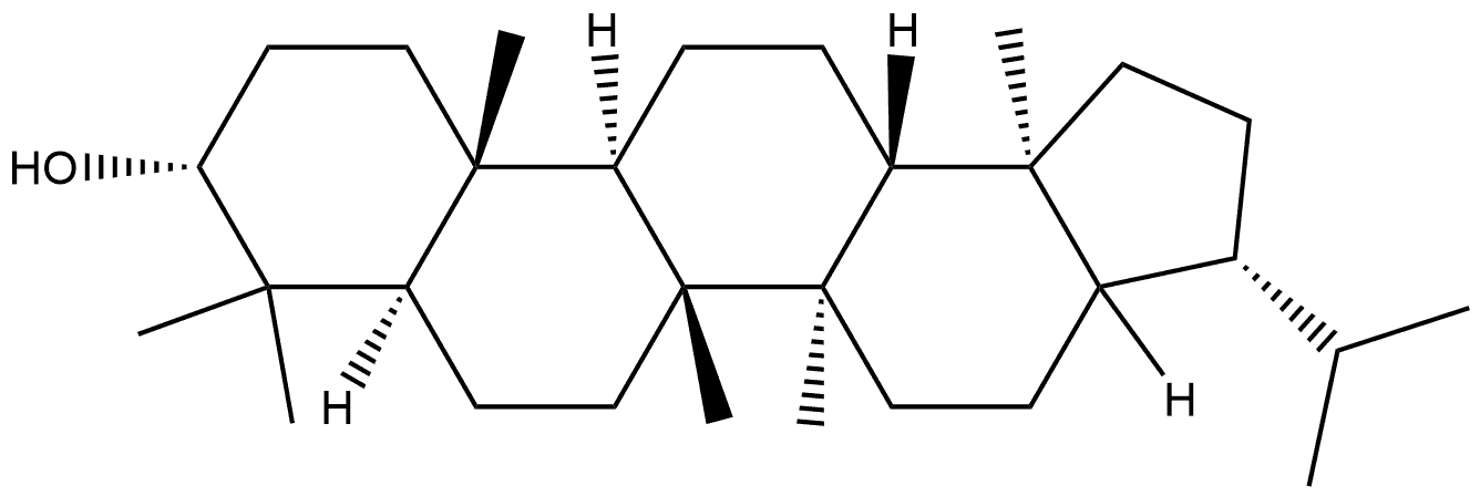3(H),17(H),21(H)-3-HYDROXYHOPANE 结构式